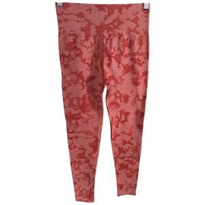 Womens Scrunch Butt Red Camo Lift Leggings Medium High Waist Yoga Capri Pants